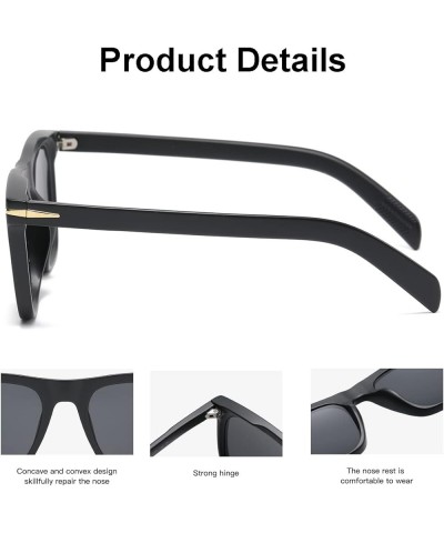 Fashion Square Sunglasses for Men Women Trendy Flat Lens Sun Glasses Outdoor Sports Driving Sunnies UV400 Protection (Tortois...