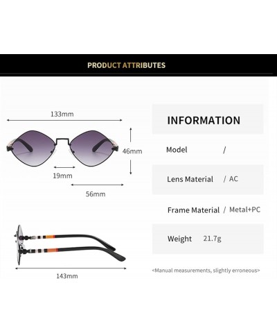 Retro Men's and Women's Metal Sunglasses Outdoor Sunshade Sunglasses (Color : C, Size : Medium) Medium H $18.10 Designer