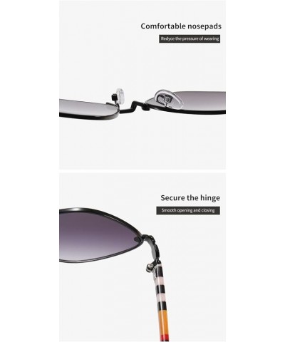 Retro Men's and Women's Metal Sunglasses Outdoor Sunshade Sunglasses (Color : C, Size : Medium) Medium H $18.10 Designer