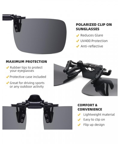 4-Pack Polarized Clip-On Sunglasses for Women Men,Over Prescription Glasses with UV Protection $9.34 Aviator