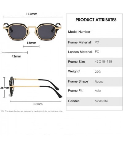 Men Round Sunglasses Women Metal Frame UV400 Sun Glasses Men's Female Eyewear Female Metal Frame 2 $17.22 Rectangular