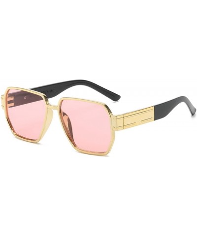 Square Oversized Sunglasses Women Big Frame Colorful Sun Female Black Shades Gold Pink $11.39 Oversized