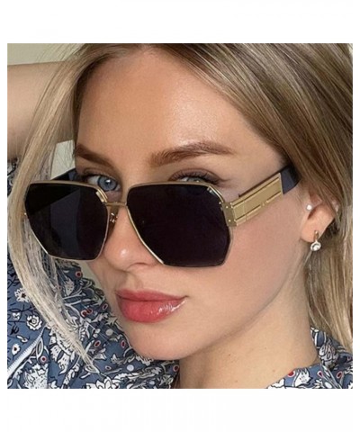 Square Oversized Sunglasses Women Big Frame Colorful Sun Female Black Shades Gold Pink $11.39 Oversized