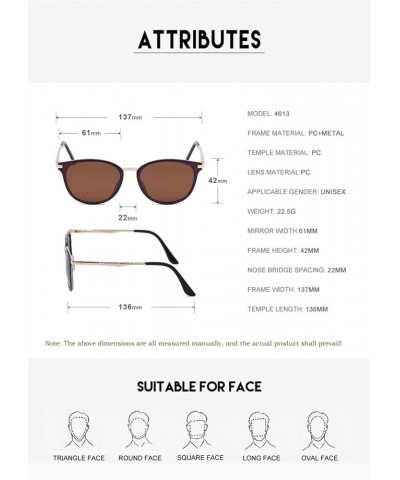 Polarized Retro Fashion Driving Sunglasses for Men and Women (Color : B, Size : 1) 1A $16.53 Designer