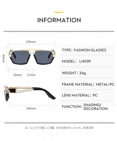 Retro Hollow Hip Hop Punk Sunglasses for Men and Women Outdoor (Color : E, Size : 1) 1 B $15.00 Designer