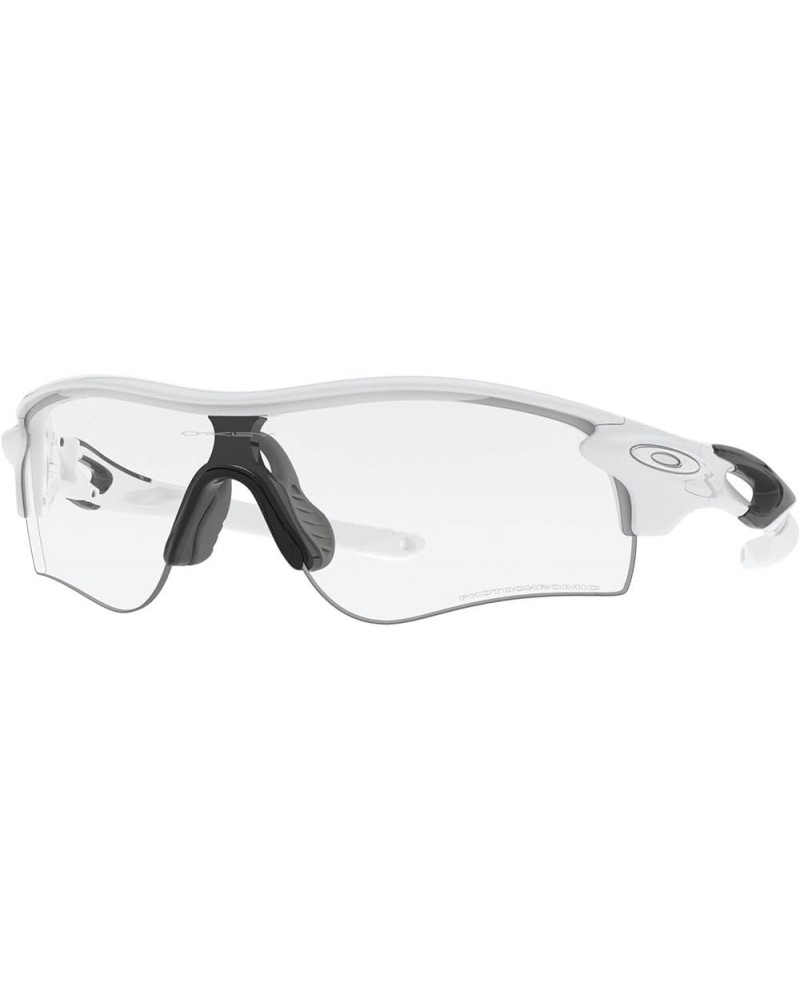 Men's Oo9206 Radarlock Path Low Bridge Fit Rectangular Sunglasses Polished White/Clear Black Iridium Photochromic $89.73 Rect...