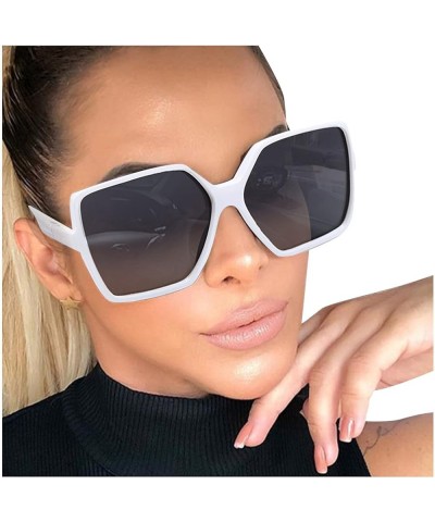 Retro Oversized Square Polarized Sunglasses for Women Big Frame Sunglasses with Personality Fashionable (Pink, One Size) Whit...