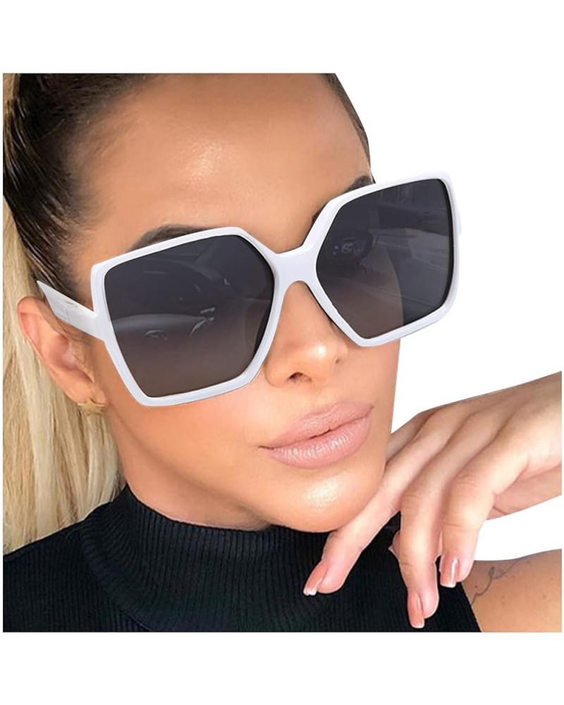 Retro Oversized Square Polarized Sunglasses for Women Big Frame Sunglasses with Personality Fashionable (Pink, One Size) Whit...