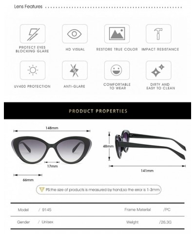 Fashion Men And Women Cat Eye Sunglasses Outdoor Vacation Decorative Sunglasses Gift 4 $12.37 Designer