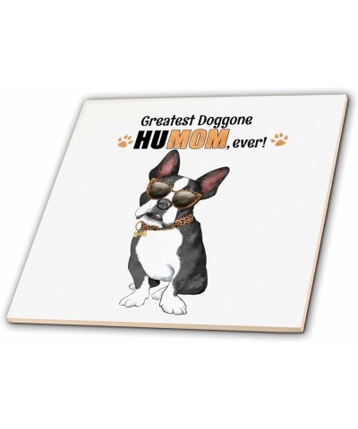 Cheetah Print Sunglasses on a Funny Boston Terrier Dog Mothers Day - Tiles (ct-379192-1) 8-Inch-Ceramic $10.06 Designer