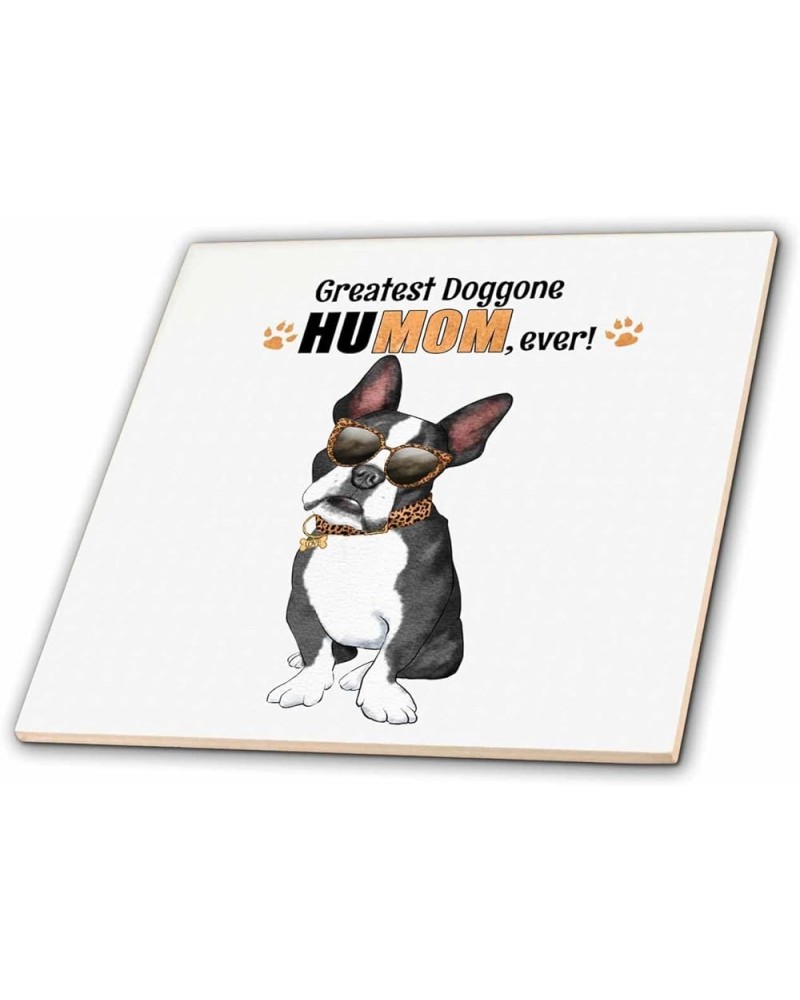 Cheetah Print Sunglasses on a Funny Boston Terrier Dog Mothers Day - Tiles (ct-379192-1) 8-Inch-Ceramic $10.06 Designer