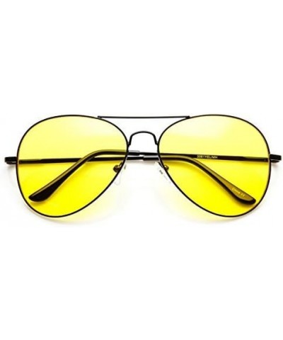 Classic Metal Frame Yellow Tinted Night Driving Aviator Sunglasses Black-black Yellow $8.95 Aviator