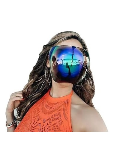 Full Face Sunglasses,Oversized Polarized Tinted Face Shield,Mirrored Face Shield Anti-fog for Outdoor, Futuristic Cycling Bea...