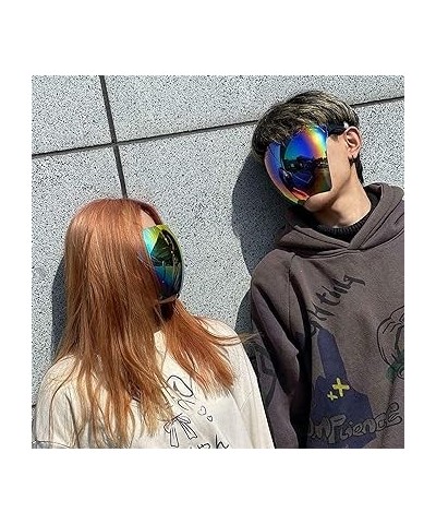 Full Face Sunglasses,Oversized Polarized Tinted Face Shield,Mirrored Face Shield Anti-fog for Outdoor, Futuristic Cycling Bea...