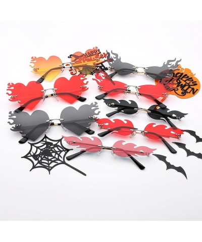 Fire Flame Sunglasses for Women Men Flame Shaped Sun Glasses Wave Fire Shaped Halloween Party Eyewear C8 Fire Grey $4.75 Frame