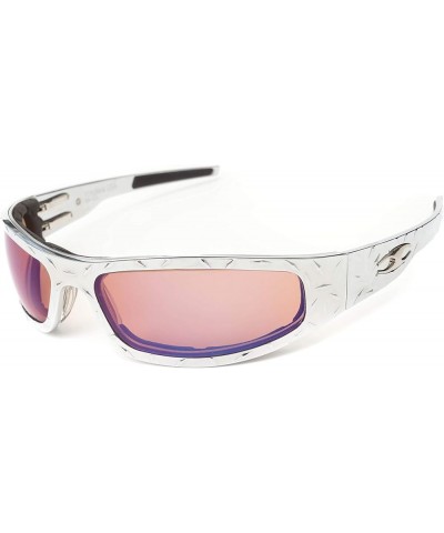 Billet Aluminum Riding Glasses - Windproof Foam - Baby Bagger Chrome Diamond Standard Grey Sunglasses HD Road $101.68 Designer