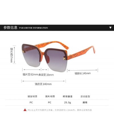 Eyebrow Half Frame Square Sunglasses Ladies Fashion Beach Glasses Foreign Trade Outdoor Travel Sunglasses Orange,gray $5.98 S...