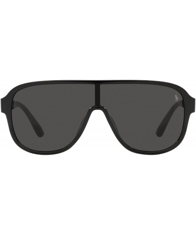 Men's Ph4196u Universal Fit Rectangular Sunglasses Shiny Black/Dark Grey $52.50 Rectangular