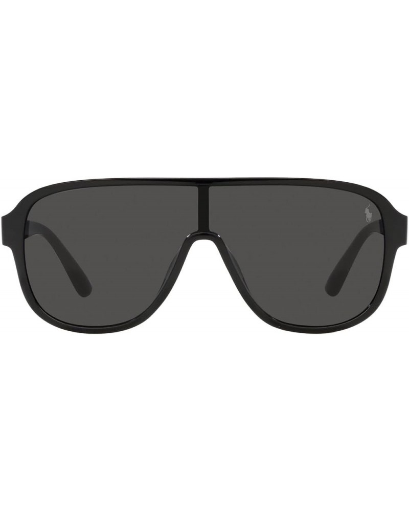 Men's Ph4196u Universal Fit Rectangular Sunglasses Shiny Black/Dark Grey $52.50 Rectangular