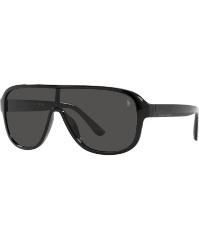 Men's Ph4196u Universal Fit Rectangular Sunglasses Shiny Black/Dark Grey $52.50 Rectangular