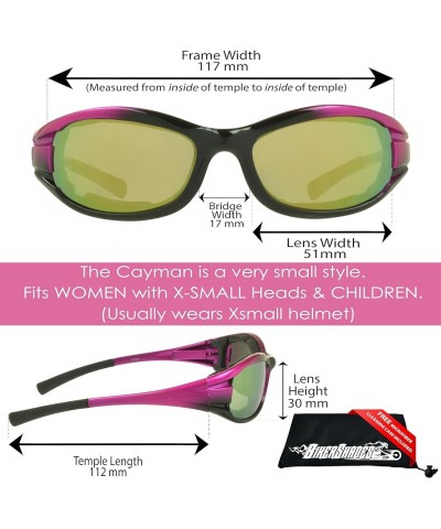 Motorcycle Sunglasses Foam Padded PETITE Women, Girls and Boys. Hot Pink Mirror Lime $13.67 Goggle