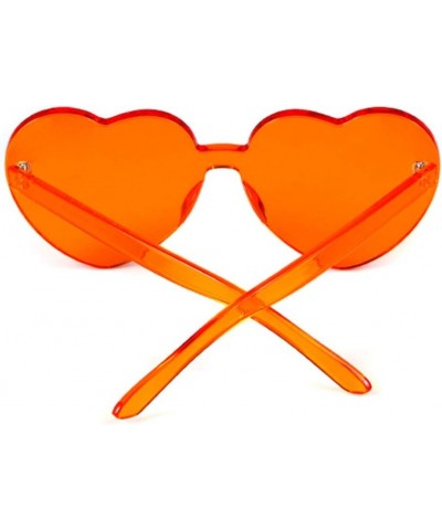 Heart Shaped Rimless sunglasses Women, Cute Transparent Candy Color Heart Glasses Festival Party Favor Orange $8.82 Rimless