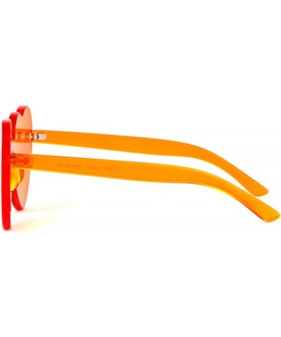 Heart Shaped Rimless sunglasses Women, Cute Transparent Candy Color Heart Glasses Festival Party Favor Orange $8.82 Rimless