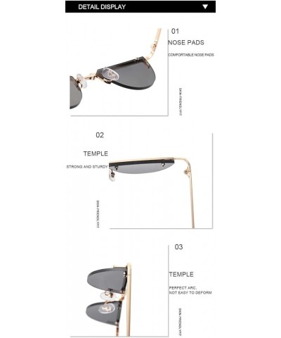 Hip-hop Men and Women Sunglasses Street Shooting Vacation Internet Celebrity Sunshade Beach Glasses (Color : D, Size : Medium...