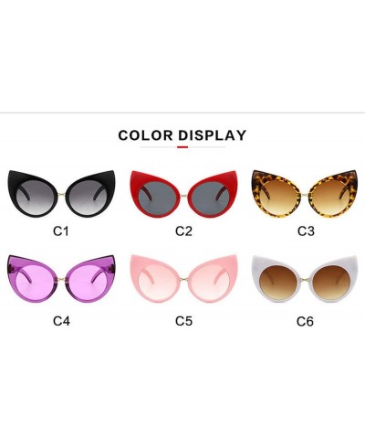 Cat Eye Shaped Trendy Vintage Sunglasses For Women and Men UV400 Protection Round Frame Sun Glasses Red $10.23 Designer