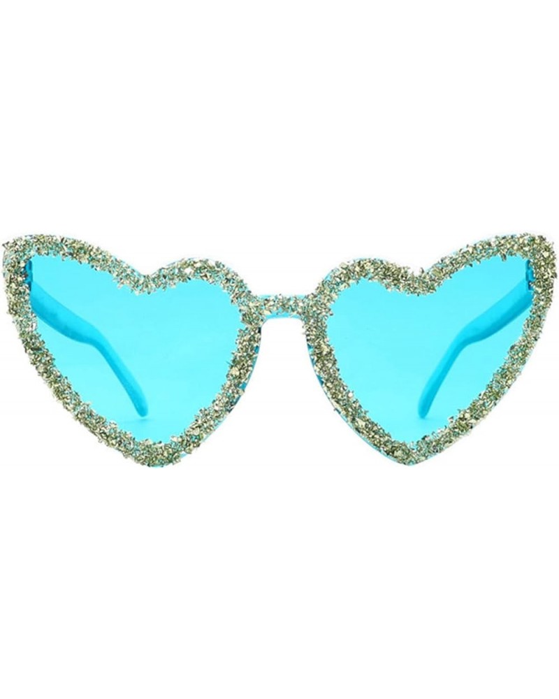 Heart shaped Rhinestone Sunglasses Women Fashion Diamond bling party pink Sun Glasses Crystal Shades Green $14.61 Designer