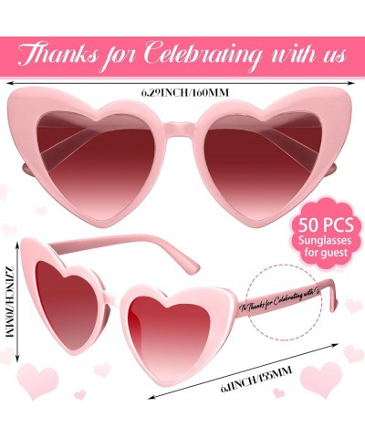 50 Pcs Wedding Bridal Sunglasses Party Favors for Guests Bulk Heart Shaped Sunglasses Bachelorette Birthday Gifts Pink $18.48...