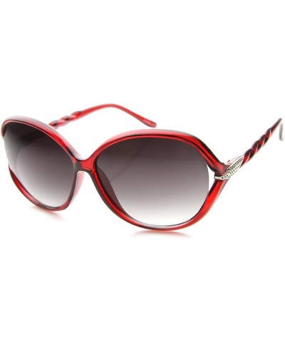 Oversize Open Temple Twist Gradient Lens Butterfly Sunglasses 62mm Red-silver / Lavender $8.63 Butterfly