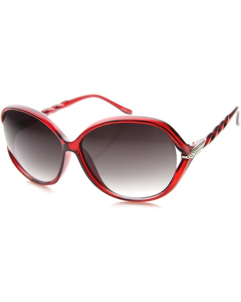 Oversize Open Temple Twist Gradient Lens Butterfly Sunglasses 62mm Red-silver / Lavender $8.63 Butterfly