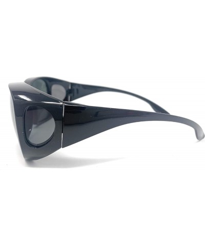 Men Women Large Polarized Fit Over Sunglasses Wear Over Glasses Black / Tortoise $11.97 Wayfarer