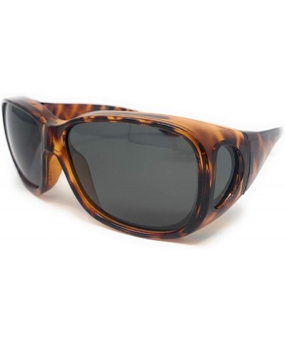 Men Women Large Polarized Fit Over Sunglasses Wear Over Glasses Black / Tortoise $11.97 Wayfarer