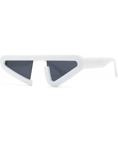 Trendy Triangle Sunglasses Women 2023 Fashion Unique Irregular Sun Glasses Men Vintage Small Frame Notch Sunglass White $10.0...