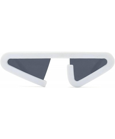 Trendy Triangle Sunglasses Women 2023 Fashion Unique Irregular Sun Glasses Men Vintage Small Frame Notch Sunglass White $10.0...