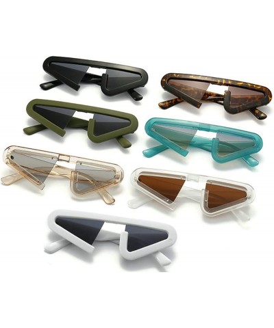 Trendy Triangle Sunglasses Women 2023 Fashion Unique Irregular Sun Glasses Men Vintage Small Frame Notch Sunglass White $10.0...