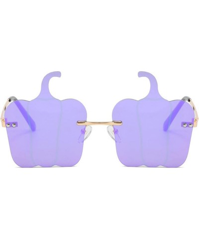 Rimless Sunglasses for Women Retro Colorful Halloween Sunglasses Cute Sunglasses Party Funny Sunglasses Purple $11.01 Rimless