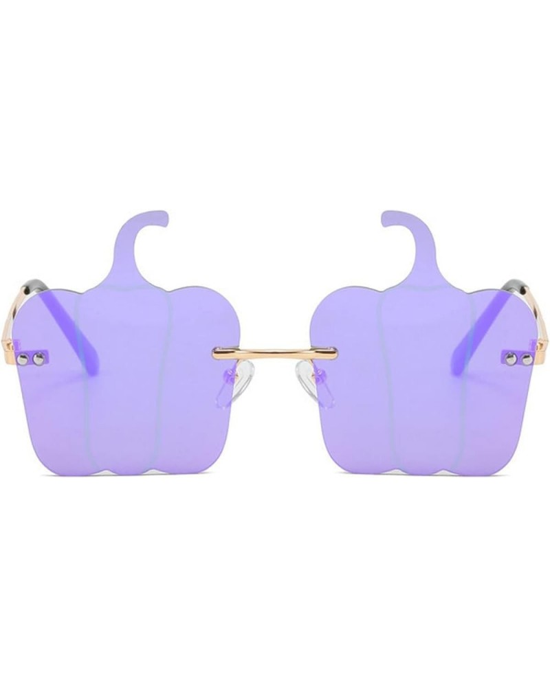 Rimless Sunglasses for Women Retro Colorful Halloween Sunglasses Cute Sunglasses Party Funny Sunglasses Purple $11.01 Rimless