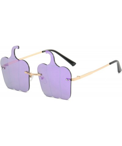 Rimless Sunglasses for Women Retro Colorful Halloween Sunglasses Cute Sunglasses Party Funny Sunglasses Purple $11.01 Rimless