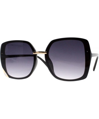 Womens Square Frame Sunglasses Star Design Corner UV 400 Gold Black (Smoke) $10.80 Square