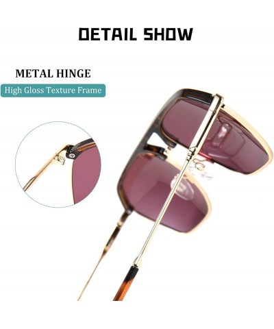 Polarized Sunglasses UV400 Protection Square Frame Lightweight Eyewear for Men B2699 03 Red Lense Golden Frame $11.95 Square