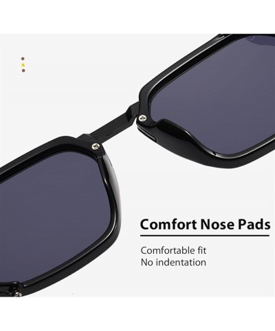 Retro Square Frame Men's And Women's Classic Punk Fashion Decorative Sunglasses B $34.59 Sport