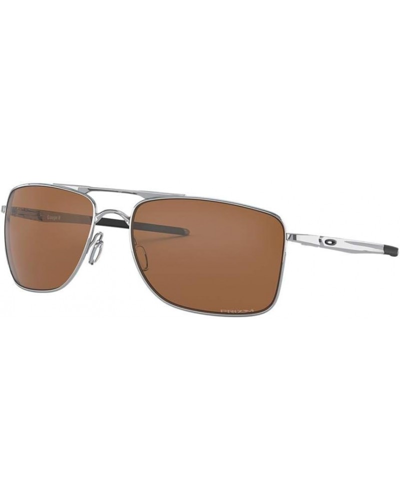 Men's Oo4124 Gauge 8 Rectangular Sunglasses Polished Chrome/Prizm Tungsten Polarized $84.12 Rectangular