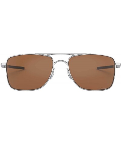 Men's Oo4124 Gauge 8 Rectangular Sunglasses Polished Chrome/Prizm Tungsten Polarized $84.12 Rectangular