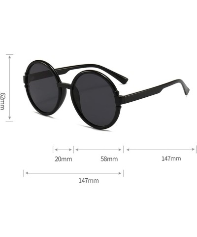 Round Large Frame Retro Men And Women Decorative Sunglasses F $14.52 Designer