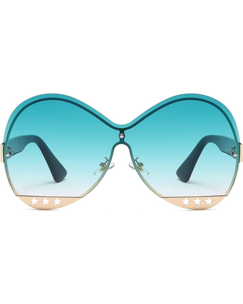 Decorative Street Shooting Metal Sunglasses Men and Women Vacation Beach Sun Shades (Color : E, Size : Medium) Medium D $18.3...