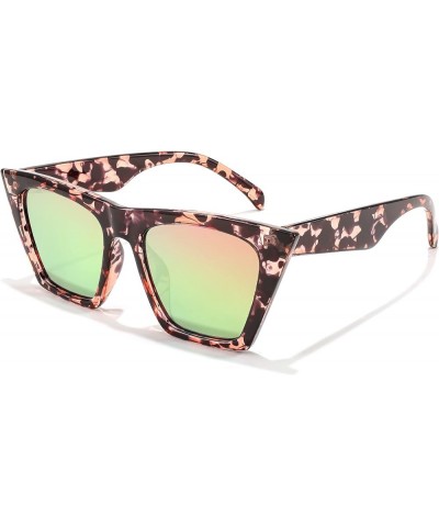 Vintage Square Cat Eye Sunglasses Women Trendy Cateye Sunglasses B2473 Clear Pink Black Lropard $8.66 Cat Eye