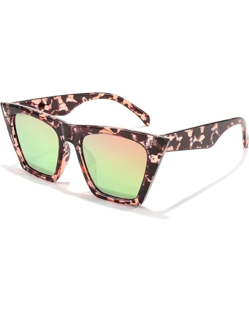 Vintage Square Cat Eye Sunglasses Women Trendy Cateye Sunglasses B2473 Clear Pink Black Lropard $8.66 Cat Eye